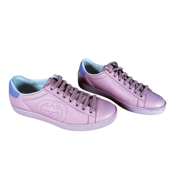 Gucci Shoes - Gucci Ace Interlocking GG Perforated Sneaker Rose Pink Size 37